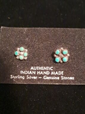 Vintage Hopi Earrings, Handmade,  1970s